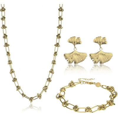 Damenschmuckset Amelia Parker Nautia (x3) Doré 45/6 cm Femme Damenschmuckset Amelia Parker Nautia (x3) Doré 45/6 cm Femme