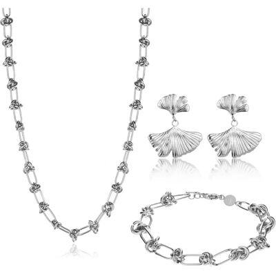 Damenschmuckset Amelia Parker Nautia (x3) Argenté 45/6 cm Femme Damenschmuckset Amelia Parker Nautia (x3) Argenté 45/6 cm Femme