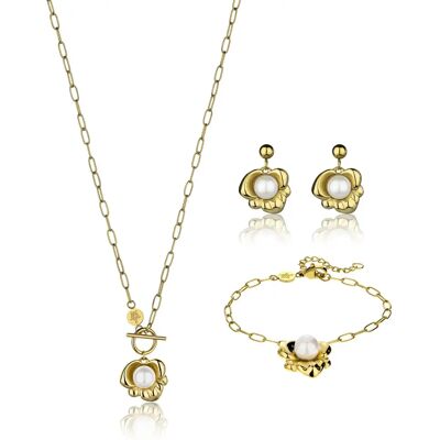 Damenschmuckset Amelia Parker PearlNest Doré 45/6 cm Femme Damenschmuckset Amelia Parker PearlNest Doré 45/6 cm Femme