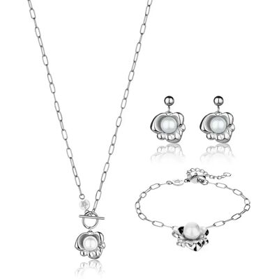 Damenschmuckset Amelia Parker PearlNest Argenté 45/6 cm Femme Damenschmuckset Amelia Parker PearlNest Argenté 45/6 cm Femme