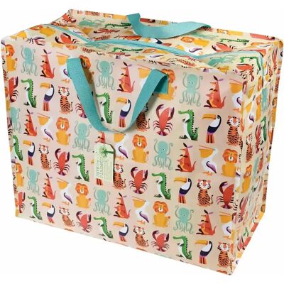 Aufbewahrungstasche Rex London Jumbo Colourful Creatures Beige 58x28x48 cm Aufbewahrungstasche Rex London Jumbo Colourful Creatures Beige 58x28x48 cm