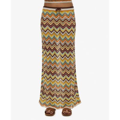 Lange Zigzag-Strickrock für Damen Superdry Vert XL Femme Lange Zigzag-Strickrock für Damen Superdry Vert XL Femme