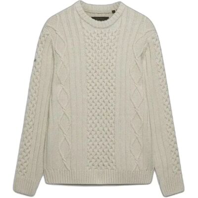 Dreifach gezogener Pulli Superdry Jacob Cable Beige M Homme Dreifach gezogener Pulli Superdry Jacob Cable Beige M Homme