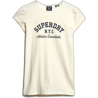 T-Shirt Superdry Athletic Essential Slub Weiß M Femme T-Shirt Superdry Athletic Essential Slub Weiß M Femme