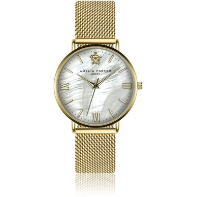 Damenuhr Amelia Parker Pearl of the Sea Gold 18x18 mm Femme Damenuhr Amelia Parker Pearl of the Sea Gold 18x18 mm Femme