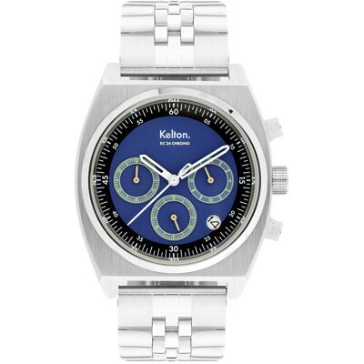 Meca-Quarz-Uhr Kelton RC24 Chrono Blau 40 mm Mixte Meca-Quarz-Uhr Kelton RC24 Chrono Blau 40 mm Mixte