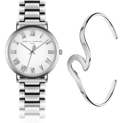 Damenuhr Amelia Parker Grand Blanc Argenté 18×18 mm Femme Damenuhr Amelia Parker Grand Blanc Argenté 18×18 mm Femme