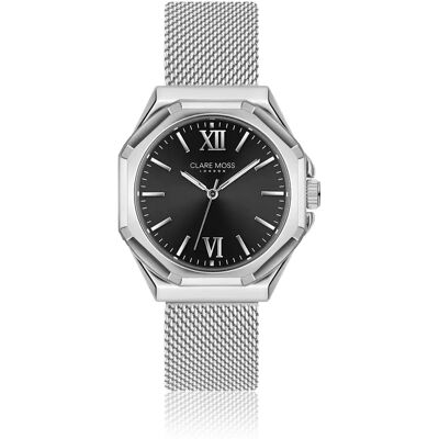 Damenuhr Clare Moss Porter Mesh Argenté 38 mm Femme Damenuhr Clare Moss Porter Mesh Argenté 38 mm Femme