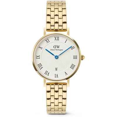 Damenuhr Daniel Wellington Petite 28 Roman Numerals Date 5-Link YG Doré TU Femme Damenuhr Daniel Wellington Petite 28 Roman Numerals Date 5-Link YG Doré TU Femme