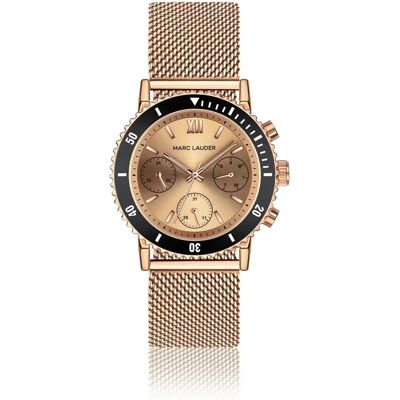 Armbanduhr mit Mesh-Armband Marc Lauder Granada Rose 38 mm Mixte Armbanduhr mit Mesh-Armband Marc Lauder Granada Rose 38 mm Mixte