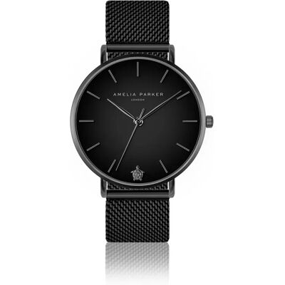 Damenuhr Amelia Parker Jet Black Black Mesh Schwarz 38 mm Femme Damenuhr Amelia Parker Jet Black Black Mesh Schwarz 38 mm Femme