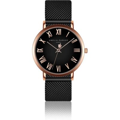 Damenuhr Amelia Parker Grand Noir Black Mesh Gold 36 mm Femme Damenuhr Amelia Parker Grand Noir Black Mesh Gold 36 mm Femme