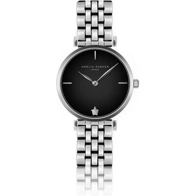 Damenuhr Amelia Parker Night Shore Link Silber 32 mm Femme Damenuhr Amelia Parker Night Shore Link Silber 32 mm Femme