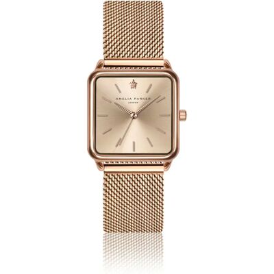 Damenuhr Amelia Parker Gold Plaza Mesh Gold 28 mm Femme Damenuhr Amelia Parker Gold Plaza Mesh Gold 28 mm Femme