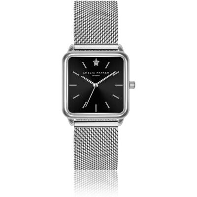 Damenuhr Amelia Parker Night Voyage Mesh Silber 28 mm Femme Damenuhr Amelia Parker Night Voyage Mesh Silber 28 mm Femme