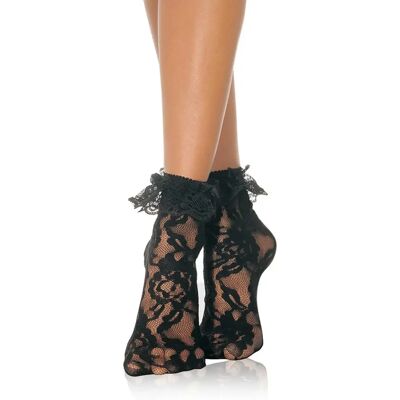 Damen Rüschensocken aus Spitze Leg Avenue Noir TU Femme Damen Rüschensocken aus Spitze Leg Avenue Noir TU Femme
