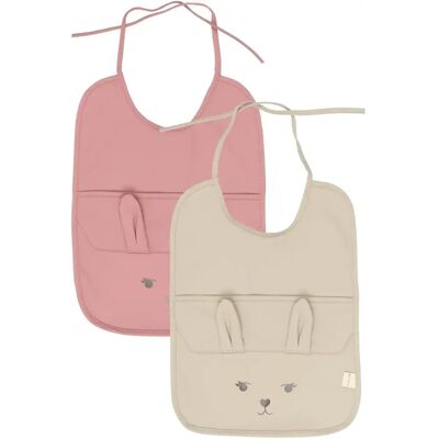 Lätzchen lang Baby Fabelab Bear (x2) Rose TU Mixte Lätzchen lang Baby Fabelab Bear (x2) Rose TU Mixte