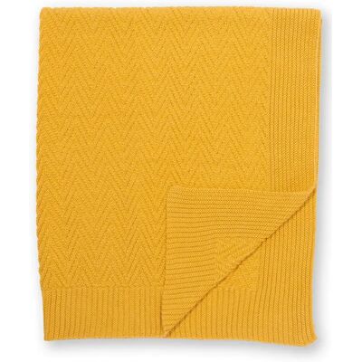 Babydecke Kite Heirloom Knit Blanket Jaune TU Mixte Babydecke Kite Heirloom Knit Blanket Jaune TU Mixte