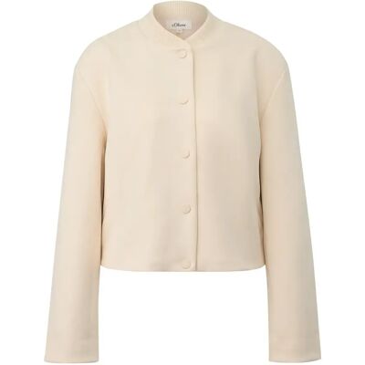 Lässig gefütterte Collegejacke aus Kunstleder für Frauen s.Oliver Beige 44 Femme Lässig gefütterte Collegejacke aus Kunstleder für Frauen s.Oliver Beige 44 Femme