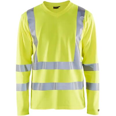 Langarmshirt mit hoher Sichtbarkeit v-Kragen mit UV-Schutz Blaklader Jaune L Homme Langarmshirt mit hoher Sichtbarkeit v-Kragen mit UV-Schutz Blaklader Jaune L Homme