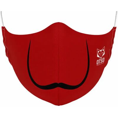 Otso Moustache Gesichtsmaske Rot L-XL - Gesichtsmaske Otso Moustache Gesichtsmaske Rot L-XL - Gesichtsmaske