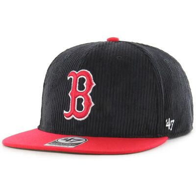 Snapback Cap Boston Red Sox 47Brand MLB Thick Cord Tt Captain Noir TU Mixte Snapback Cap Boston Red Sox 47Brand MLB Thick Cord Tt Captain Noir TU Mixte