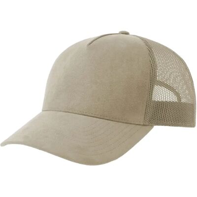 Faux-Suede Trucker Cap Atlantis Headwear RAPPER-S Beige 58 cm Mixte Faux-Suede Trucker Cap Atlantis Headwear RAPPER-S Beige 58 cm Mixte