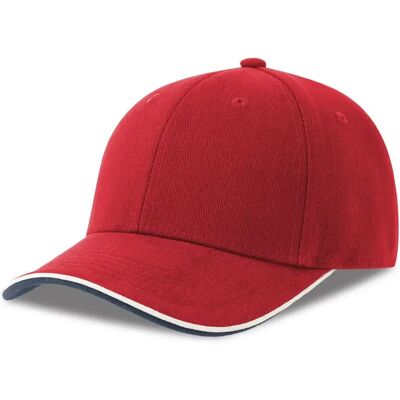 6-Panel Baseball Cap Atlantis Headwear Pilot Piping Sandwich-S Rouge TU Mixte 6-Panel Baseball Cap Atlantis Headwear Pilot Piping Sandwich-S Rouge TU Mixte