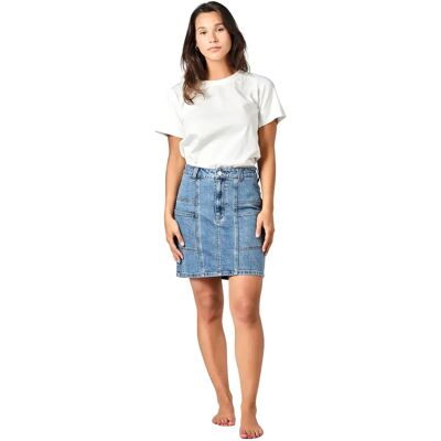 Jeansrock mit Seitentaschen für Damen F.A.M. Paris Agnes Bleu S Femme Jeansrock mit Seitentaschen für Damen F.A.M. Paris Agnes Bleu S Femme