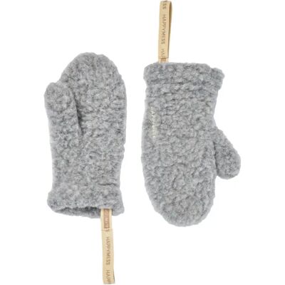 Merinowolle Fäustlinge mit Gummi Happymess Gris M Mixte Merinowolle Fäustlinge mit Gummi Happymess Gris M Mixte