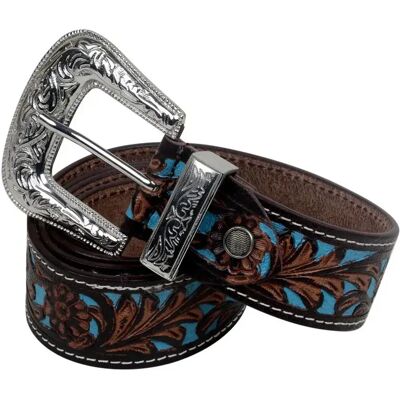 Ledergürtel für Damen Myra Bag Turquoise Hand-Tooled Marron L Femme Ledergürtel für Damen Myra Bag Turquoise Hand-Tooled Marron L Femme