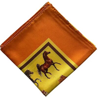 Seidenschal für Frauen Ralu Fine Art Majestic Horses Orange TU Femme Seidenschal für Frauen Ralu Fine Art Majestic Horses Orange TU Femme