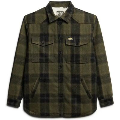 Damen-Karomuster-Schal aus Lammfell Superdry Vert XS Femme Damen-Karomuster-Schal aus Lammfell Superdry Vert XS Femme