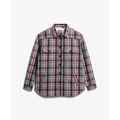 Damen-Karomuster-Schal aus Lammfell Superdry Rouge L Femme Damen-Karomuster-Schal aus Lammfell Superdry Rouge L Femme
