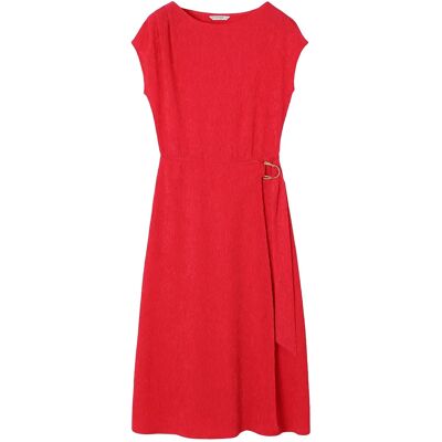 Knitterkleid mit Gürtel Damen Tatuum Sadi Rouge L Femme Knitterkleid mit Gürtel Damen Tatuum Sadi Rouge L Femme