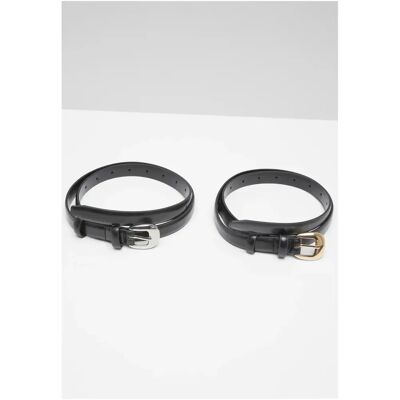Dünne Gürtel mit Schnalle für Damen Urban Classics (x2) Noir L/XL Femme Dünne Gürtel mit Schnalle für Damen Urban Classics (x2) Noir L/XL Femme