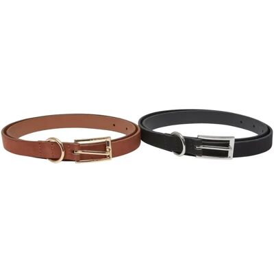 Dünne Frauen-Gürtel aus Lederimitat und Velours Urban Classics (x2) Noir L/XL Femme Dünne Frauen-Gürtel aus Lederimitat und Velours Urban Classics (x2) Noir L/XL Femme