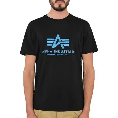 T-shirt Alpha Industries Basic Noir L Homme T-shirt Alpha Industries Basic Noir L Homme