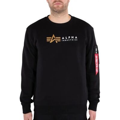 Sweat Alpha Industries Label Noir S Homme Sweat Alpha Industries Label Noir S Homme