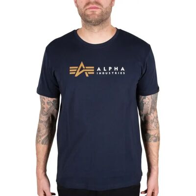T-Shirt Alpha Industries Alpha Label Bleu S Homme T-Shirt Alpha Industries Alpha Label Bleu S Homme