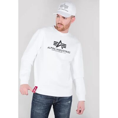 Sweatshirt Alpha Industries Basic Blanc S Homme Sweatshirt Alpha Industries Basic Blanc S Homme