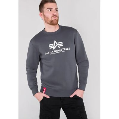 Sweatshirt Alpha Industries Basic Gris L Homme Sweatshirt Alpha Industries Basic Gris L Homme