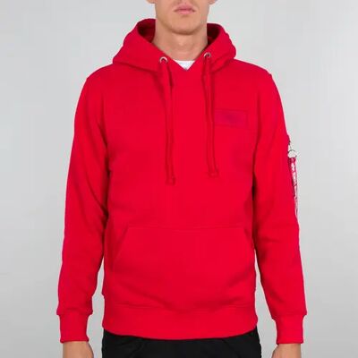 Hoodie Alpha Industries Back Print Rouge L Homme Hoodie Alpha Industries Back Print Rouge L Homme
