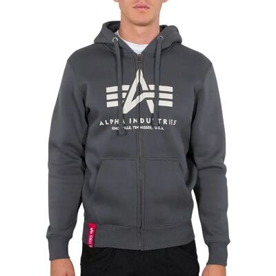 Sweat mit Kapuze Alpha Industries Basic Zip Gris L Homme Sweat mit Kapuze Alpha Industries Basic Zip Gris L Homme