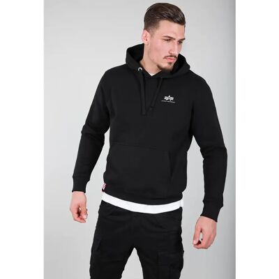 Hoodie Alpha Industries Basic Small Logo Noir XL Homme Hoodie Alpha Industries Basic Small Logo Noir XL Homme