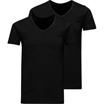 V-Ausschnitt T-Shirt Jack & Jones Basic (x2) Noir M Homme V-Ausschnitt T-Shirt Jack & Jones Basic (x2) Noir M Homme
