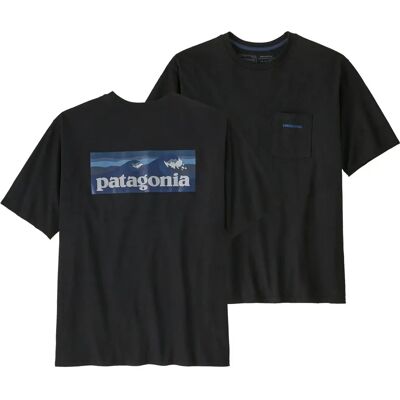 T-Shirt Patagonia Boardshort Logo Pocket Responsibili Noir L Homme T-Shirt Patagonia Boardshort Logo Pocket Responsibili Noir L Homme