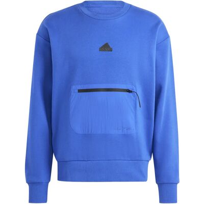 Pullover adidas City Escape Fleece Bleu M Homme Pullover adidas City Escape Fleece Bleu M Homme