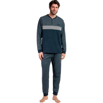 Pyjama Oberteil mit langen Ärmeln und Hose mit langen Ärmeln und Hose Admas Grigio Gris L Homme Pyjama Oberteil mit langen Ärmeln und Hose mit langen Ärmeln und Hose Admas Grigio Gris L Homme