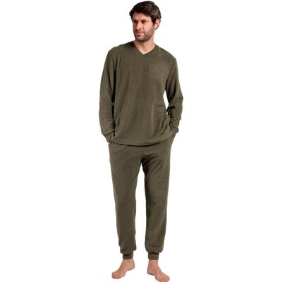 Pyjama Oberteil mit langen Ärmeln und Hose mit langen Ärmeln und Hose Admas Checks Texture Vert L Homme Pyjama Oberteil mit langen Ärmeln und Hose mit langen Ärmeln und Hose Admas Checks Texture Vert L Homme